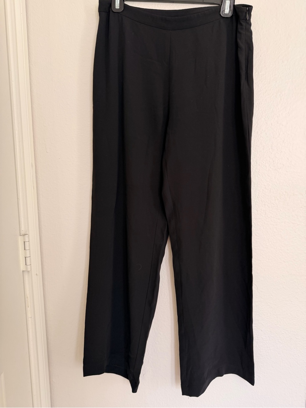 Eileen Fisher Silk Georgette Crepe Petite Ankle Pant Pants Black 10P